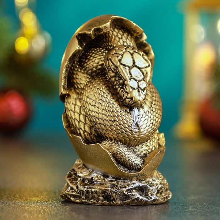Новый год. Символ 2025. Фигура  Новый год. Символ 2025. Фигура "Змея в яйце" 4х4х7см, бронза