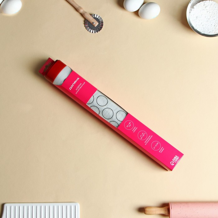 Армированный коврик для выпечки макаронс Доляна, 60×40 см Армированный коврик для выпечки макаронс Доляна, 60×40 см