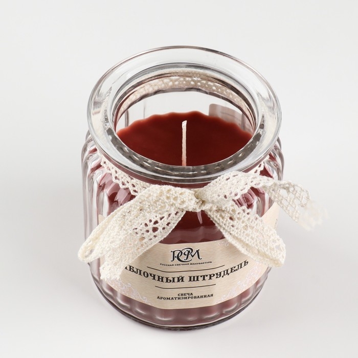 Свеча в банке ароматизированная  Свеча в банке ароматизированная "Яблочный штрудель" 180гр, время горения 45ч