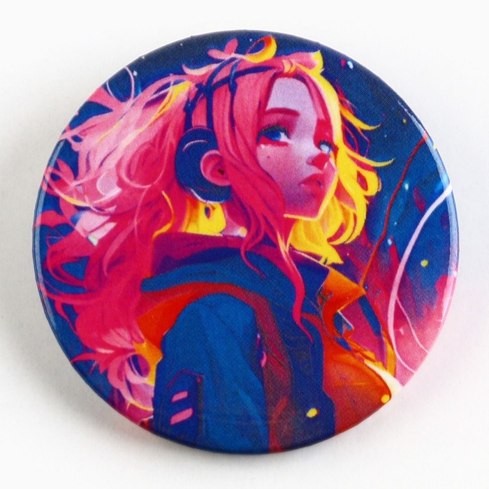 Значок металлический аниме , набор «Неон», d=38 мм, 4 шт. Значок металлический аниме , набор «Неон», d=38 мм, 4 шт.