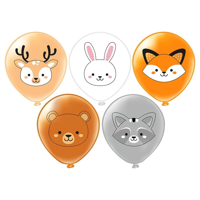 Шар латексный 12 Шар латексный 12" «Лесные друзья» пастель МИКС , 2ст., набор 25 уп.