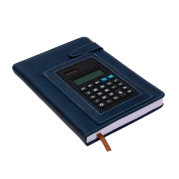 Ежедневник недатированный, обложка ПВХ, А5, 140 листов в клетку, с лястиком,с калькулятором, МИКС Ежедневник недатированный, обложка ПВХ, А5, 140 листов в клетку, с лястиком,с калькулятором, МИКС