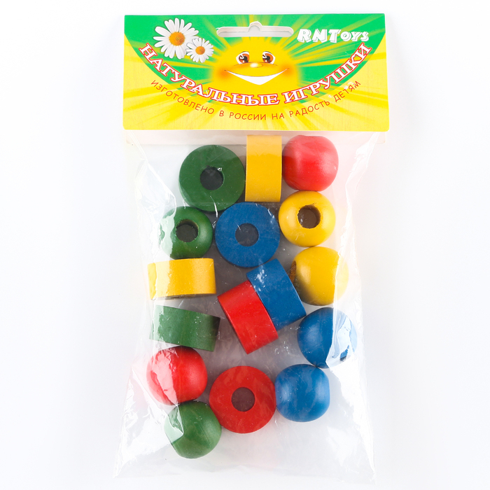 Шнуровка «Шарики и шайбочки», бусы геометрические цветные Шнуровка «Шарики и шайбочки», бусы геометрические цветные