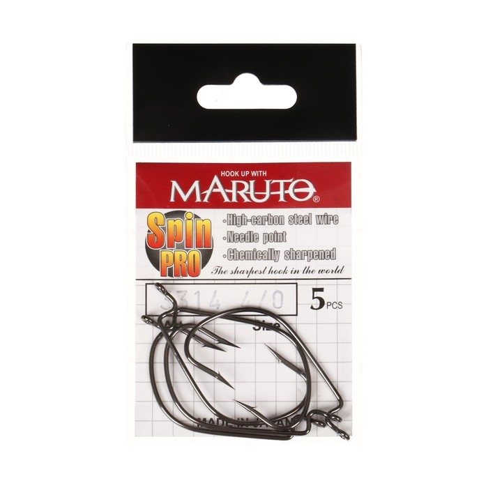 Крючки офсетные Maruto, серия Spin Pro 3314, цвет BN, № 4/0, 5 шт. Крючки офсетные Maruto, серия Spin Pro 3314, цвет BN, № 4/0, 5 шт.
