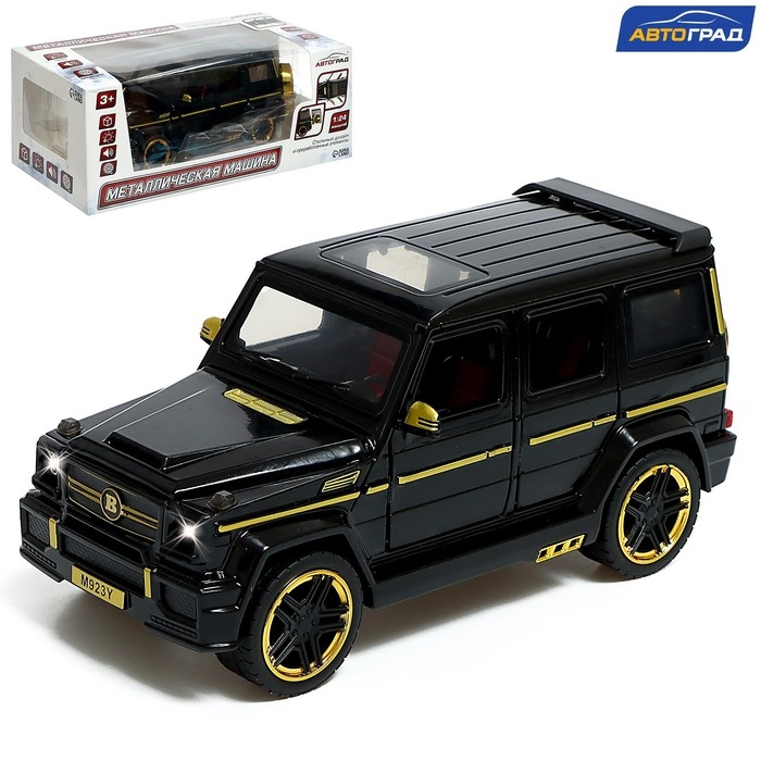 Машина металлическая, инерционная, 1:24, открываются двери, капот, багажник, цвет чёрный Машина металлическая, инерционная, 1:24, открываются двери, капот, багажник, цвет чёрный