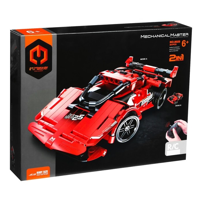 Конструктор радиоуправляемый «Красная машина», 2 варианта сборки, 351 деталь Конструктор радиоуправляемый «Красная машина», 2 варианта сборки, 351 деталь