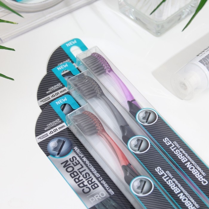 Зубная щётка Rendall средней жёсткости с углем Carbon Bristles, 1 шт., МИКС Зубная щётка Rendall средней жёсткости с углем Carbon Bristles, 1 шт., МИКС