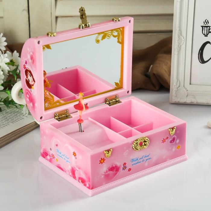 Шкатулка музыкальная механическая Шкатулка музыкальная механическая "Сундучок с секретами принцессы" 15х11,5х9,5 см