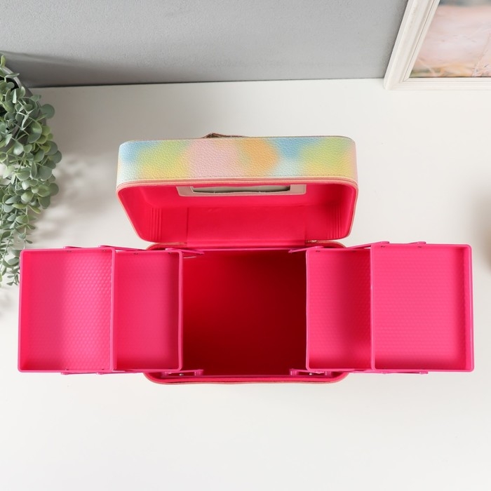 Шкатулка кожзам с зеркалом Шкатулка кожзам с зеркалом "Этажи. Рассвет" 27х18х24 см