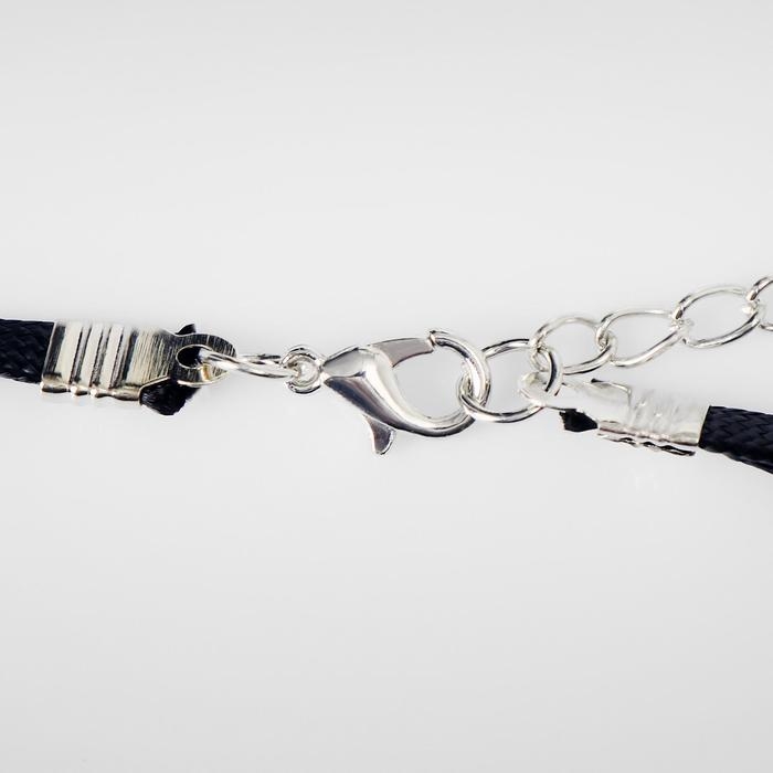 Чокер «Две нити» большая бусина, цвет белый в чёрном, L=39 Чокер «Две нити» большая бусина, цвет белый в чёрном, L=39