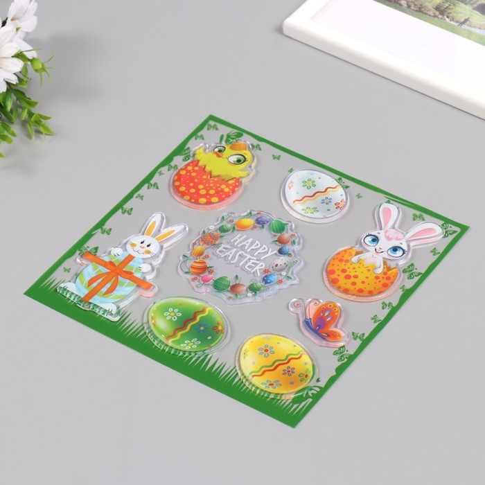 Наклейка силикон на стекло Наклейка силикон на стекло "Пасха" 19,5х19,5 см 7882176