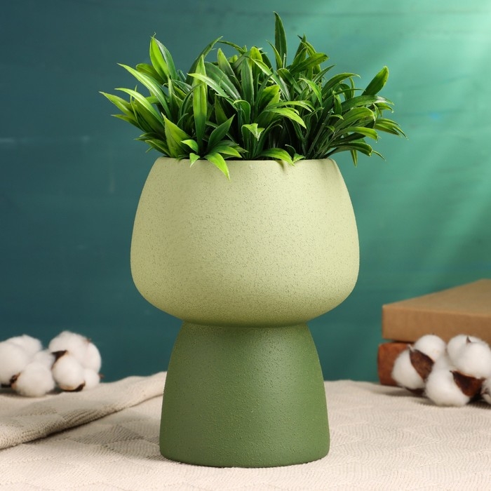 Кашпо - ваза  Кашпо - ваза "Мина" зеленое, 14х14х20см