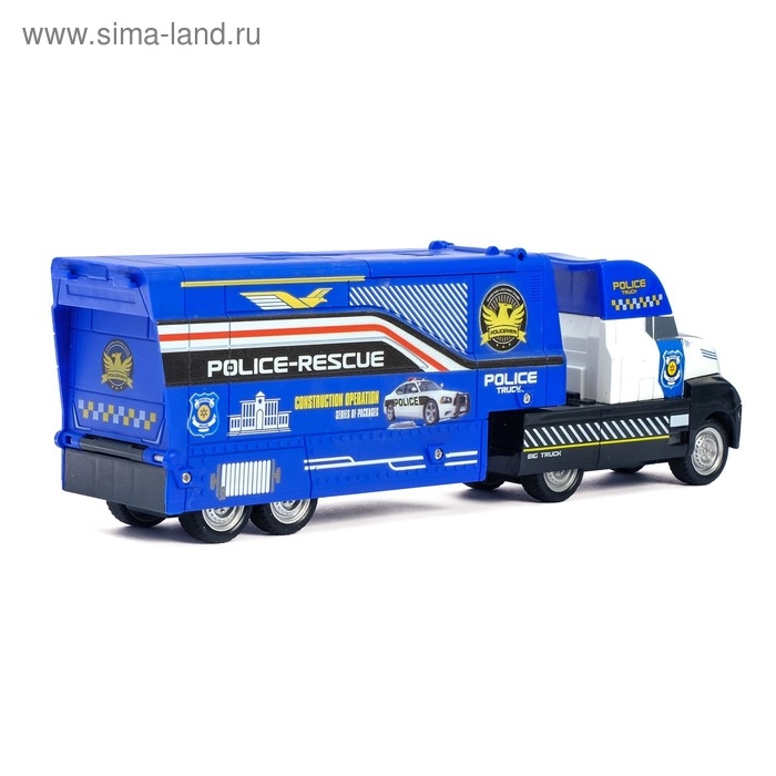 Грузовик инерционный «Полиция», 3 металлические машины в комплекте Грузовик инерционный «Полиция», 3 металлические машины в комплекте