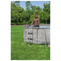 Бассейн каркасный Power Steel Swim Vista, 427 х 250 х 100, фильтр-насос, лестница, тент, 56714 Bestway