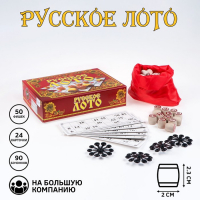 Русское лото деревянное, игра настольная "Семейное", 24 карточки, 21 х 7.5 см