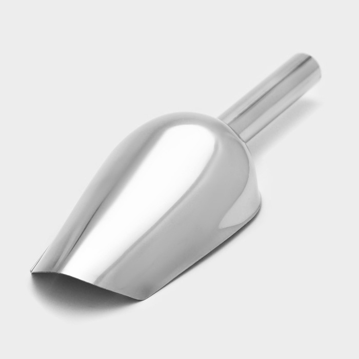 Совок из нержавеющей стали для льда и сыпучих продуктов, 200 мл, 22×8 см, цвет хромированный Совок из нержавеющей стали для льда и сыпучих продуктов, 200 мл, 22×8 см, цвет хромированный