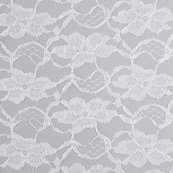 Лоскут гипюра, крупные цветы, белый, 150 × 160 см