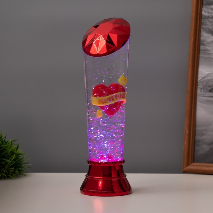 Лава лампа «Сердце» LED 3хААА, USB красный 6,5х6,5х23,7см Лава лампа «Сердце» LED 3хААА, USB красный 6,5х6,5х23,7см