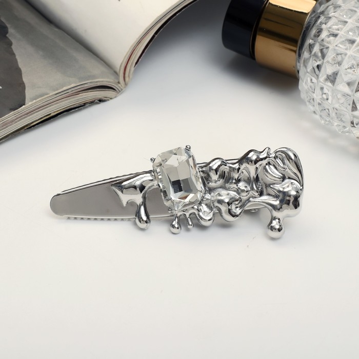 Зажим для волос  Зажим для волос "Либерти стиль" 8 см, серебро