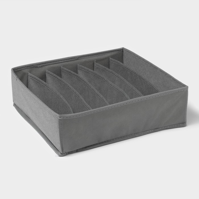 Органайзер для хранения белья «Смарт», 7 ячеек, 32×32×10 см, цвет серый Органайзер для хранения белья «Смарт», 7 ячеек, 32×32×10 см, цвет серый