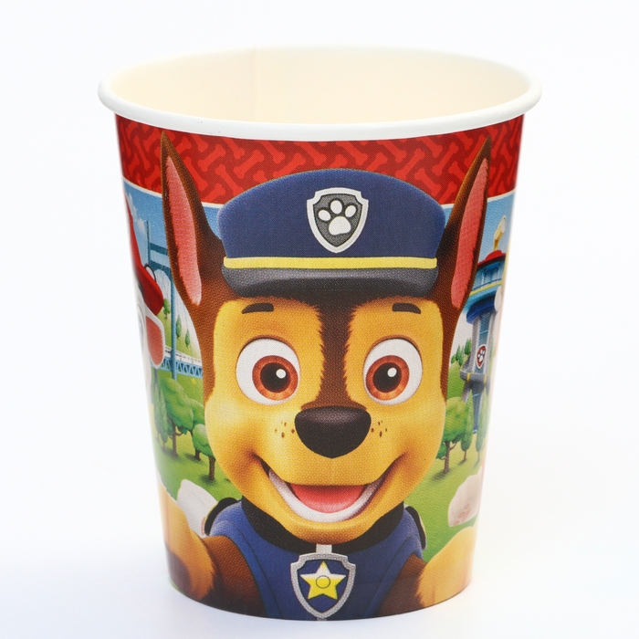 Набор одноразовой бумажной посуды, на 6 персон "С днем рождения!", Щенячий патруль