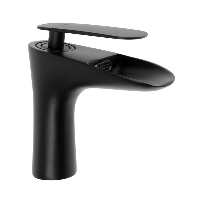 Смеситель для раковины ZEIN Z3806, однорычажный, каскадный излив высотой 9.5 см, черный Смеситель для раковины ZEIN Z3806, однорычажный, каскадный излив высотой 9.5 см, черный