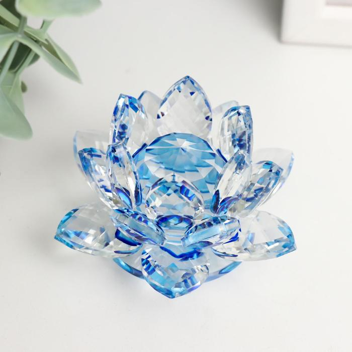 Сувенир  Сувенир "Лотос радуга" d-8,5 см топаз