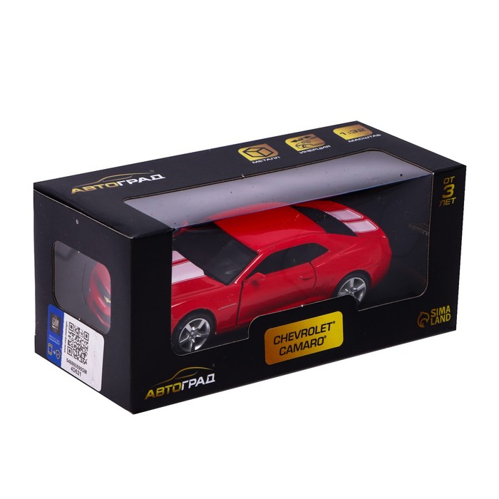 Машина металлическая CHEVROLET CAMARO, 1:32, открываются двери, инерция, цвет красный Машина металлическая CHEVROLET CAMARO, 1:32, открываются двери, инерция, цвет красный