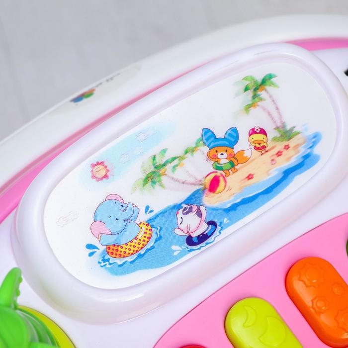 Ходунки «Улыбка», 8 силик. колес, съемная панель, муз., свет, игрушки, розовый Ходунки «Улыбка», 8 силик. колес, съемная панель, муз., свет, игрушки, розовый