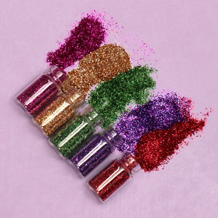 Блёстки для декора ногтей «Блистай», 12 бутылочек, мелкие, разноцветные Блёстки для декора ногтей «Блистай», 12 бутылочек, мелкие, разноцветные