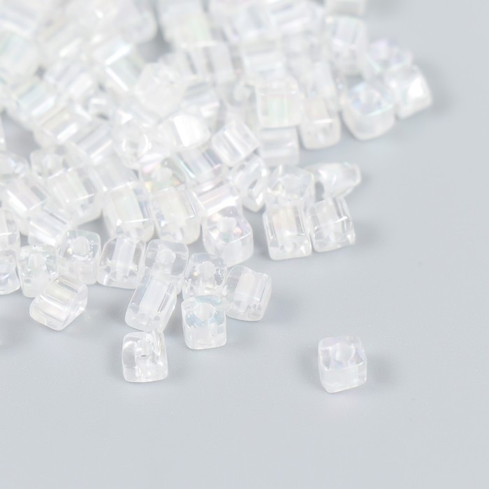 Бисер стекло 6/0  Бисер стекло 6/0 "Кубик. Прозрачный перламутр" 10 гр