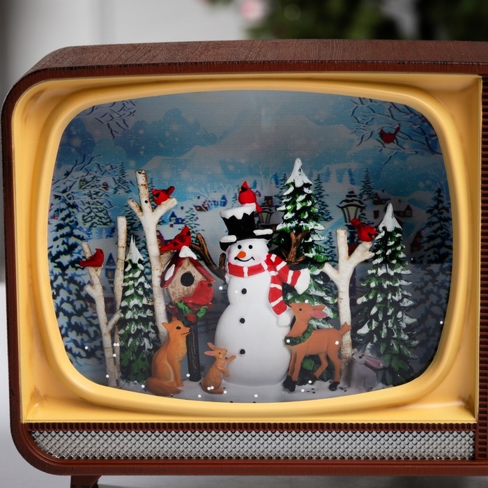 Фигура светодиодная «Новогодний огонек», 21х12.1х17.1 см, музыка, батарейки ААх3 (не в комплекте), USB, свечение мульти Фигура светодиодная «Новогодний огонек», 21х12.1х17.1 см, музыка, батарейки ААх3 (не в комплекте), USB, свечение мульти