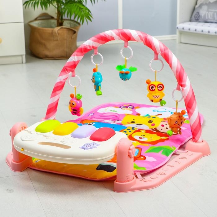 Развивающий коврик «Жирафик», с пианино, розовый Развивающий коврик «Жирафик», с пианино, розовый