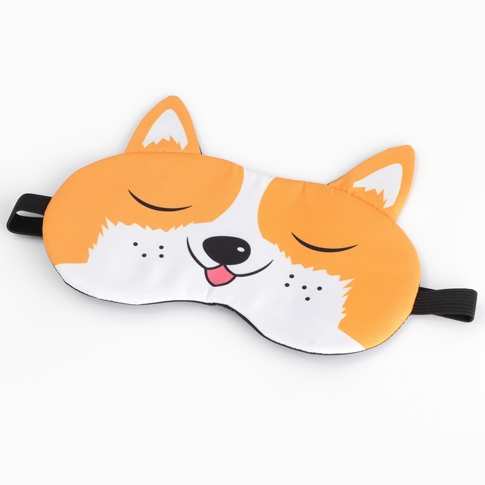Маска для сна с ушками «Пёся», 19.3 х 13 см, цвет оранжевый Маска для сна с ушками «Пёся», 19.3 х 13 см, цвет оранжевый