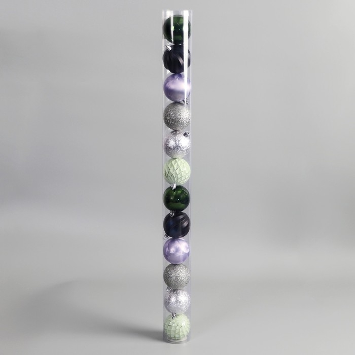 Набор шаров пластик d-6 см, 12 шт Набор шаров пластик d-6 см, 12 шт "Исида" микс