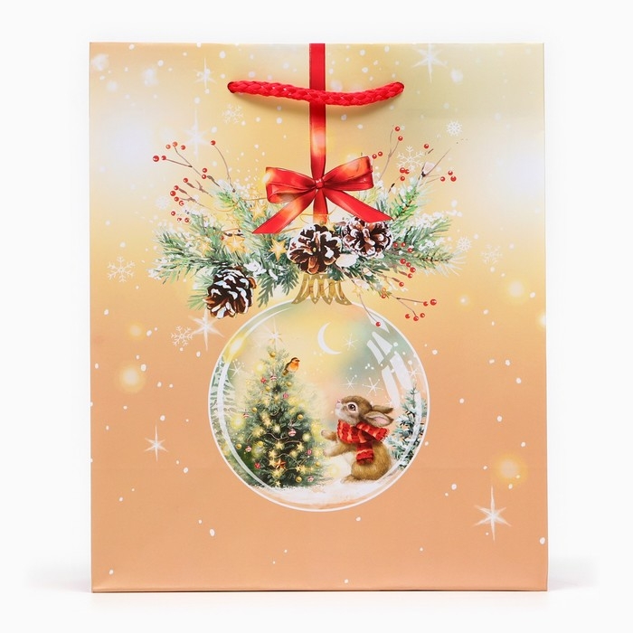 Новый год. Пакет подарочный Новый год. Пакет подарочный "Стеклянный шар", 18 х 22,3 х 10 см.
