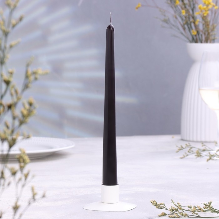 Набор свечей античных, 2,3х 24,5 см, 5 ч, 55 г, 4 штуки, чёрный Набор свечей античных, 2,3х 24,5 см, 5 ч, 55 г, 4 штуки, чёрный