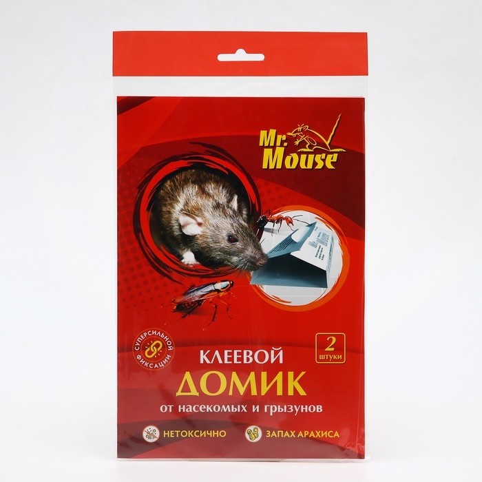 Домик клеевой от грызунов  Домик клеевой от грызунов "MR. MOUSE" 2 шт