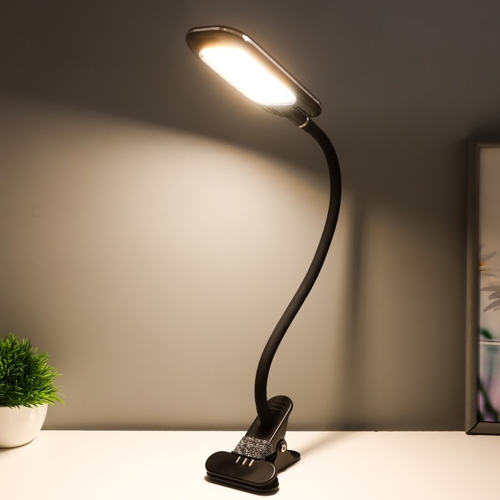 Настольная лампа "Лисен" LED 5Вт 3000-6000К USB черный  6,5х29х35 см RISALUX