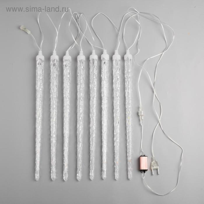 Гирлянда «Сосульки рифленые» 2.5 × 0.42 м, IP65, прозрачная нить, 288 LED, свечение синее с эффектом стекания, 12 В