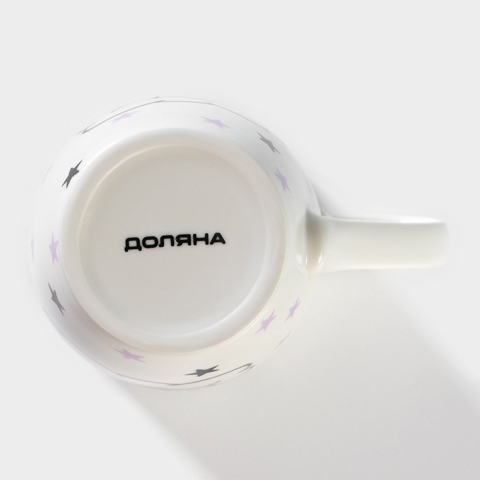 Кружка фарфоровая Доляна «Принцесса», 350 мл, цвет белый Кружка фарфоровая Доляна «Принцесса», 350 мл, цвет белый