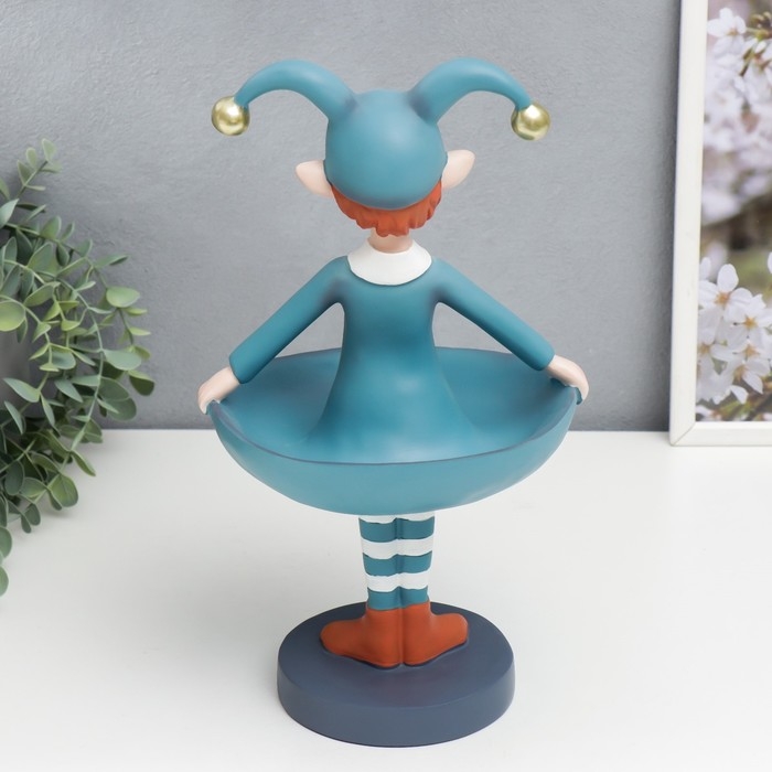 Сувенир полистоун подставка  Сувенир полистоун подставка "Малыш в костюме скомороха" голубой 32х18,5х18,5 см