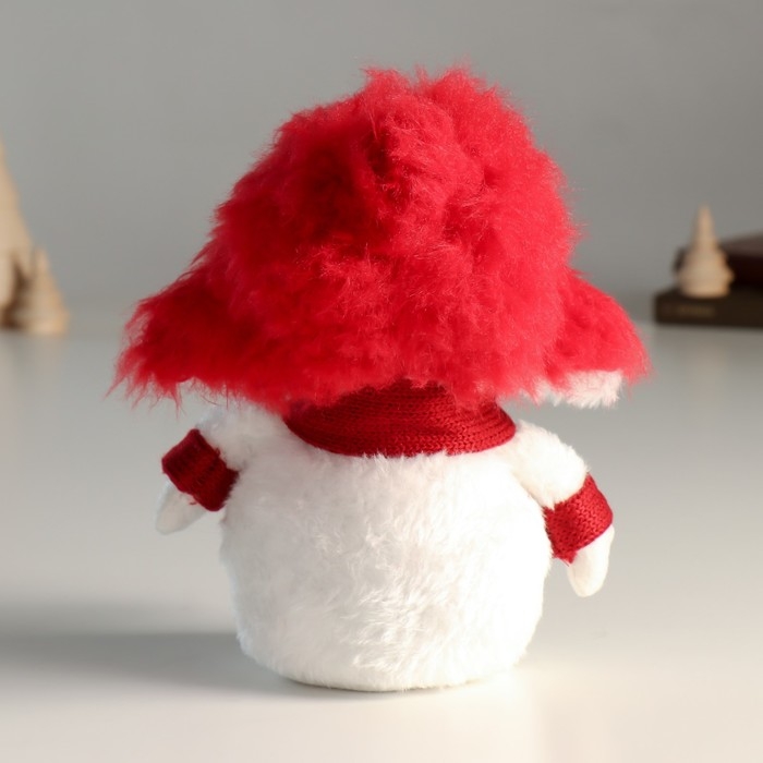 Кукла интерьерная Кукла интерьерная "Снеговик в красной шапке ушанке-колпаке" 19 см