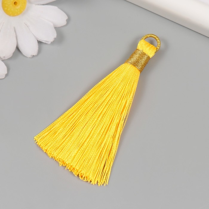 Декор для творчества текстиль Декор для творчества текстиль "Кисть. Оливия" жёлтый набор 2 шт 8х1,2 см