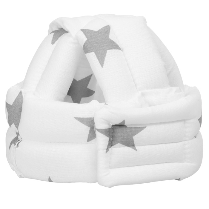 Противоударная Шапка - шлем для детей, Большие звезды, цвет белый