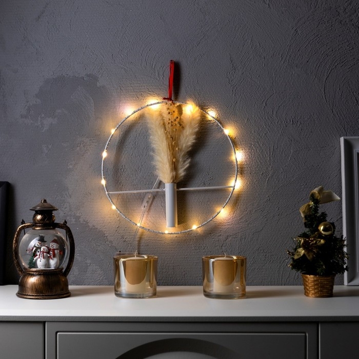 Светодиодная фигура «Осенний декор» 30 см, металл, батарейки ААх2 (не в комплекте), свечение тёплое белое Светодиодная фигура «Осенний декор» 30 см, металл, батарейки ААх2 (не в комплекте), свечение тёплое белое