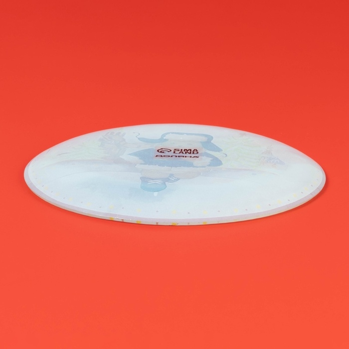 Блюдо сервировочное стеклянное «Зимний медвежонок. Каток», d=19 см