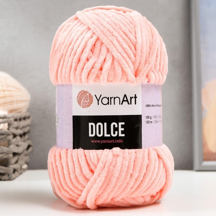 Пряжа Пряжа "Dolce" 100% микрополиэстер 120м/100гр (764 персик)