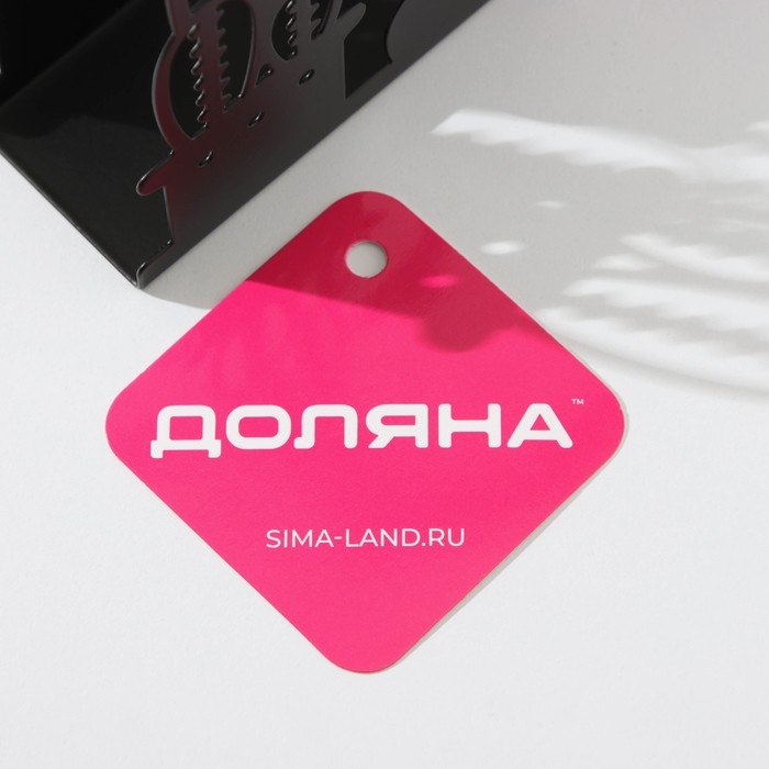 Салфетница Доляна «Кактусы», 15×4×10,3 см, цвет чёрный Салфетница Доляна «Кактусы», 15×4×10,3 см, цвет чёрный