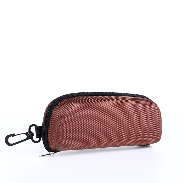 Футляр для очков на молнии, длина 17 см, цвет коричневый Футляр для очков на молнии, длина 17 см, цвет коричневый